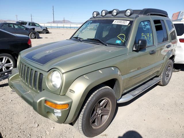 1J8GL38KX3W657735 - 2003 JEEP LIBERTY RE GREEN photo 2