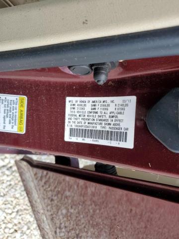 19UUA8F52DA013818 - 2013 ACURA TL TECH BURGUNDY photo 10