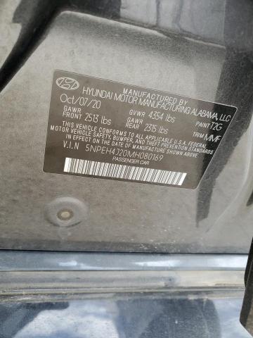 5NPEH4J20MH080169 - 2021 HYUNDAI SONATA LIM GRAY photo 10