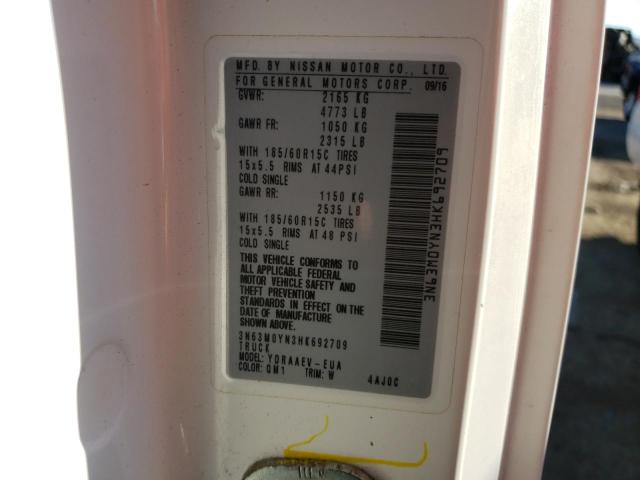 3N63M0YN3HK692709 - 2017 CHEVROLET CITY EXPRE WHITE photo 10