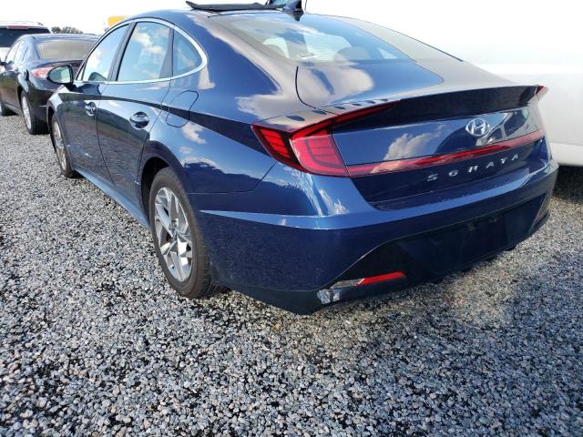 5NPEF4JA4LH036266 - 2020 HYUNDAI SONATA SEL BLUE photo 3