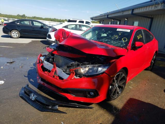 2HGFC2F83MH550998 - 2021 HONDA CIVIC SPOR RED photo 2