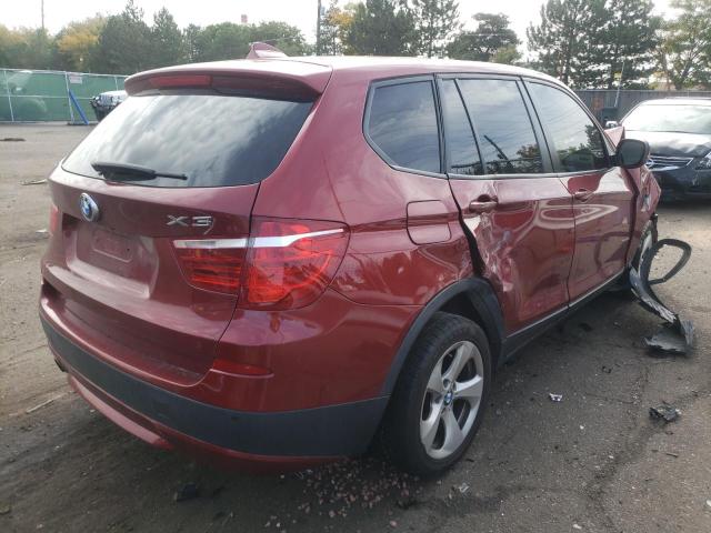 5UXWX5C50CL728817 - 2012 BMW X3 XDRIVE2 MAROON photo 4