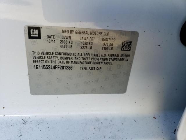 1G11B5SL4FF201286 - 2015 CHEVROLET MALIBU LS 白色 照片 10