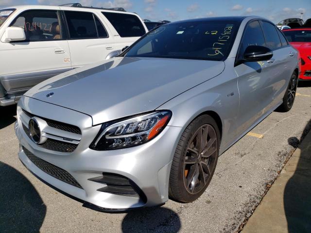 55SWF6EBXKU284097 - 2019 MERCEDES-BENZ C 43 AMG SILVER photo 2