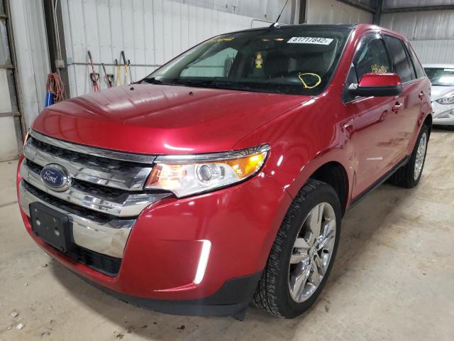 2FMDK3KC3CBA81143 - 2012 FORD EDGE LIMIT RED photo 2