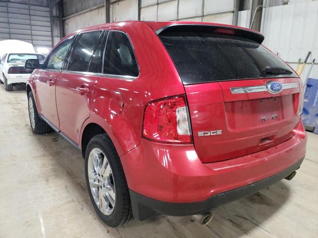 2FMDK3KC3CBA81143 - 2012 FORD EDGE LIMIT RED photo 3