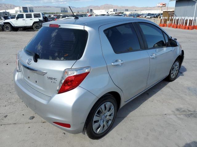 JTDKTUD31DD557168 - 2013 TOYOTA YARIS SILVER photo 4