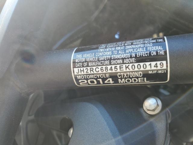 JH2RC6845EK000149 - 2014 HONDA CTX700 ND BLACK photo 10