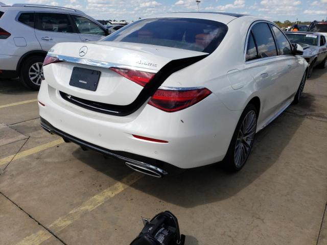 W1K6G7GB7NA119368 - 2022 MERCEDES-BENZ S 580 4MAT WHITE photo 4