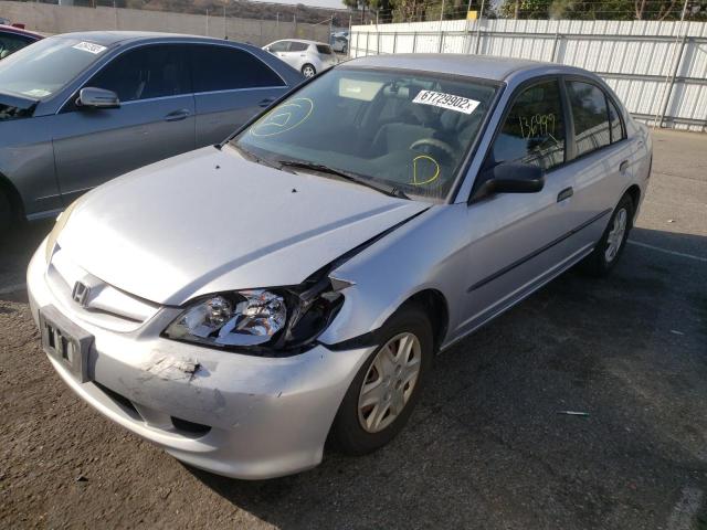 2HGES16325H519708 - 2005 HONDA CIVIC DX V SILVER photo 2