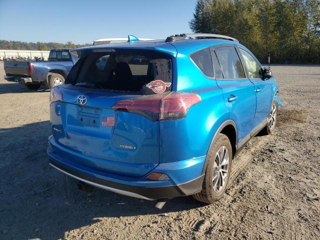 JTMRJREV5JD192605 - 2018 TOYOTA RAV4 HV LE BLUE photo 4