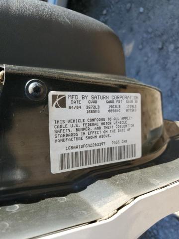 1G8AW12F64Z203397 - 2004 SATURN ION LEVEL GRAY photo 10