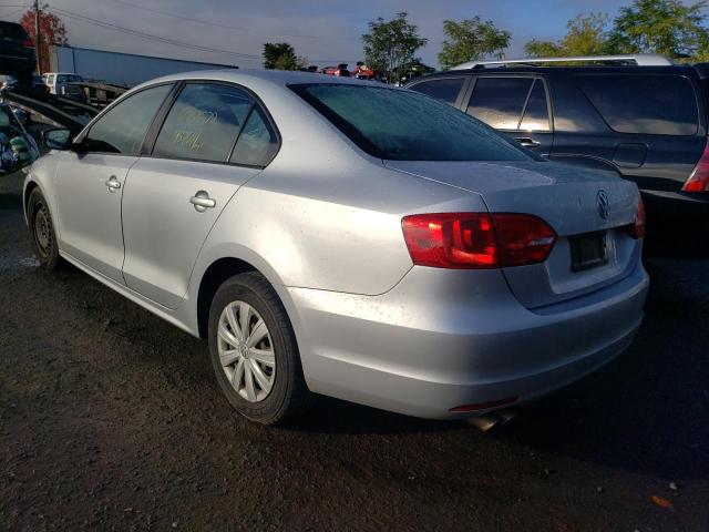 3VW1K7AJ9CM377097 - 2012 VOLKSWAGEN JETTA BASE SILVER photo 3