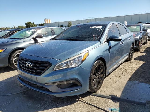 5NPE34AF7FH077435 - 2015 HYUNDAI SONATA SPO TEAL photo 2