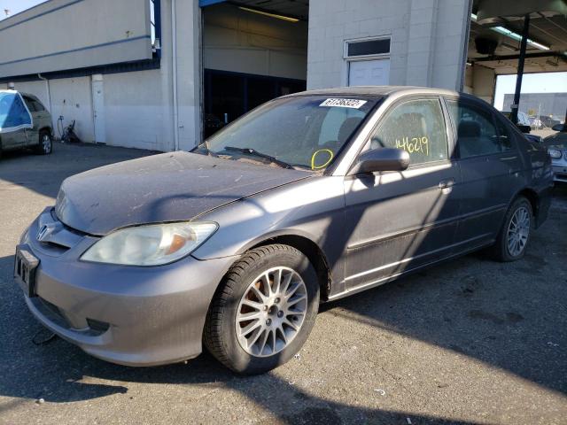 2HGES25765H622088 - 2005 HONDA CIVIC EX GRAY photo 2