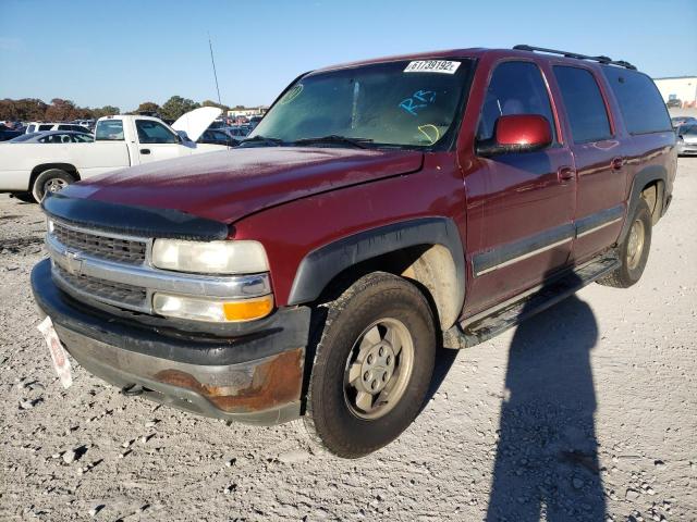 1GNFK16T21J220867 - 2001 CHEVROLET SUBURBAN K BURGUNDY photo 2