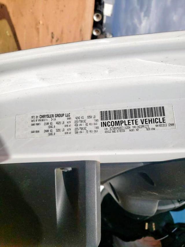 3C7WRVMG2EE116354 - 2014 RAM PROMASTER WHITE photo 10