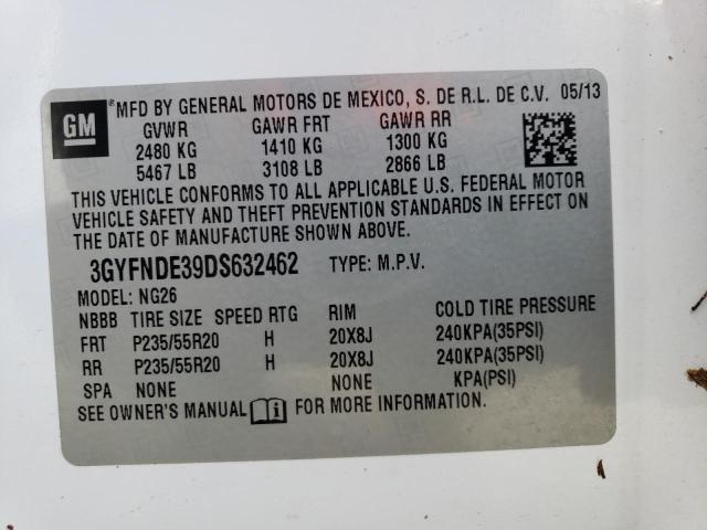 3GYFNDE39DS632462 - 2013 CADILLAC SRX PERFOR 白色 照片 10