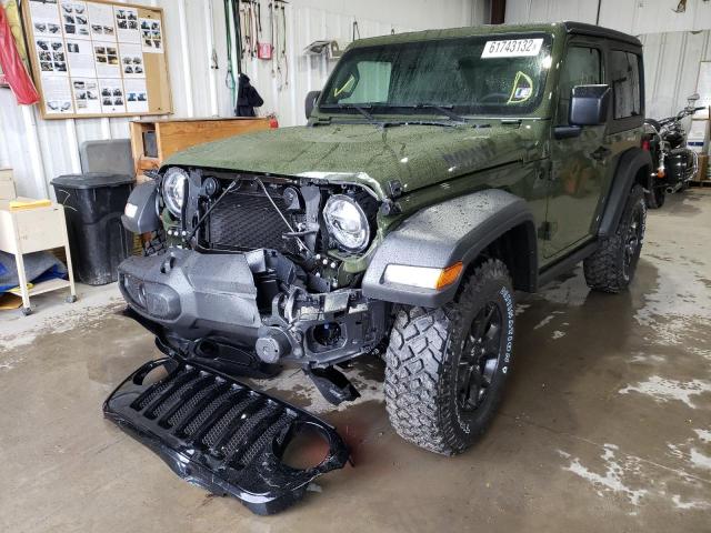 1C4HJXAG3NW209743 - 2022 JEEP WRANGLER S GREEN photo 2