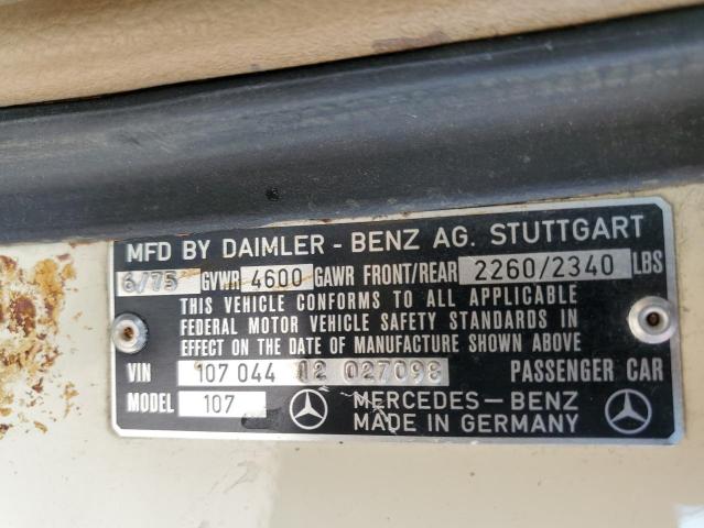 10704412027098 - 1975 MERCEDES-BENZ 450SL YELLOW photo 10