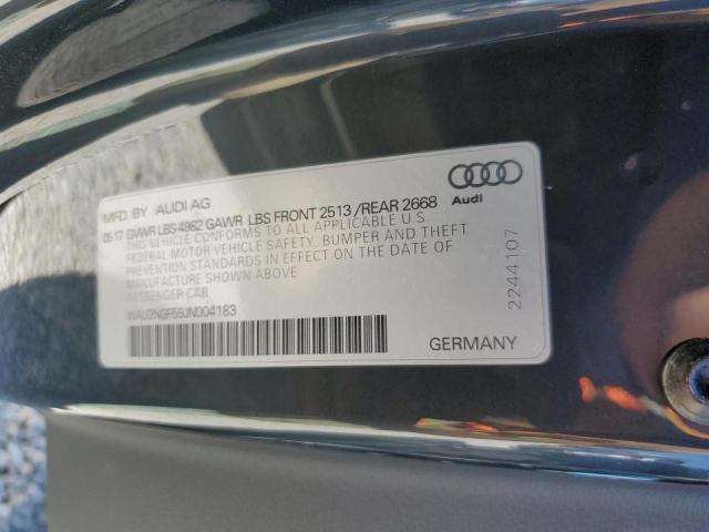 WAU2NGF59JN004183 - 2018 AUDI A5 PRESTIG CHARCOAL photo 10