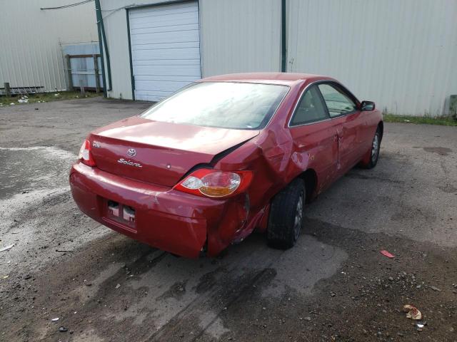 2T1CE22P72C014068 - 2002 TOYOTA CAMRY SOLA RED photo 4