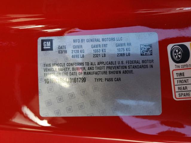 1G1FK1R64J0161799 - 2018 CHEVROLET CAMARO ZL1 红色 照片 10