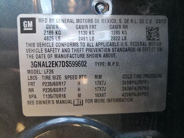 3GNAL2EK7DS599602 - 2013 CHEVROLET CAPTIVA LS 石墨色 照片 10