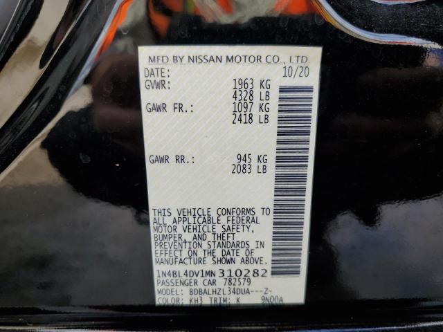 1N4BL4DV1MN310282 - 2021 NISSAN ALTIMA SV BLACK photo 10