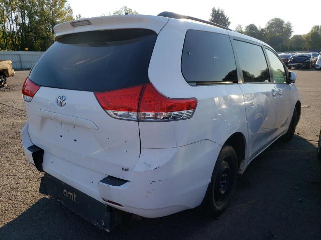 5TDKK3DC3CS203412 - 2012 TOYOTA SIENNA LE WHITE photo 4