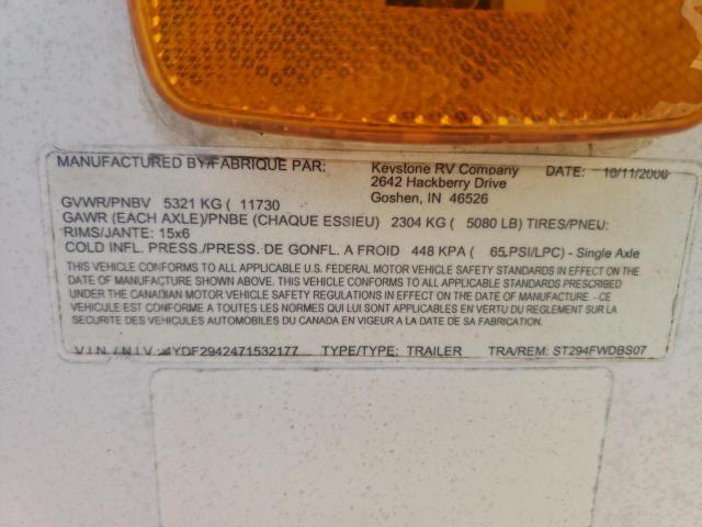 4YDF2942471532177 - 2007 KEYSTONE SPRINTER WHITE photo 10