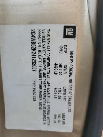 2G4WB52K241232007 - 2004 BUICK REGAL LS 金色 照片 10