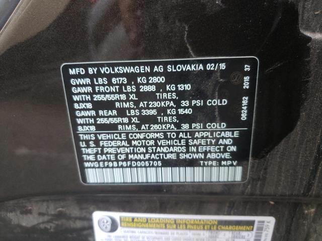WVGEF9BP6FD005705 - 2015 VOLKSWAGEN TOUAREG V6 BROWN photo 10