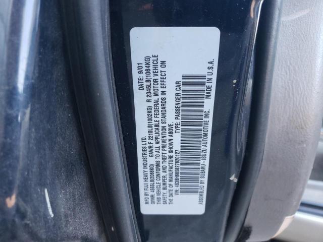 4S3BH665827620127 - 2002 SUBARU LEGACY OUT TWO TONE photo 10