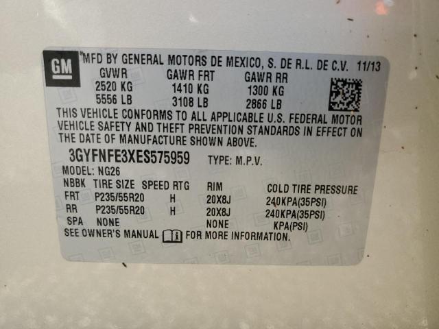 3GYFNFE3XES575959 - 2014 CADILLAC SRX PERFOR 金色 照片 10