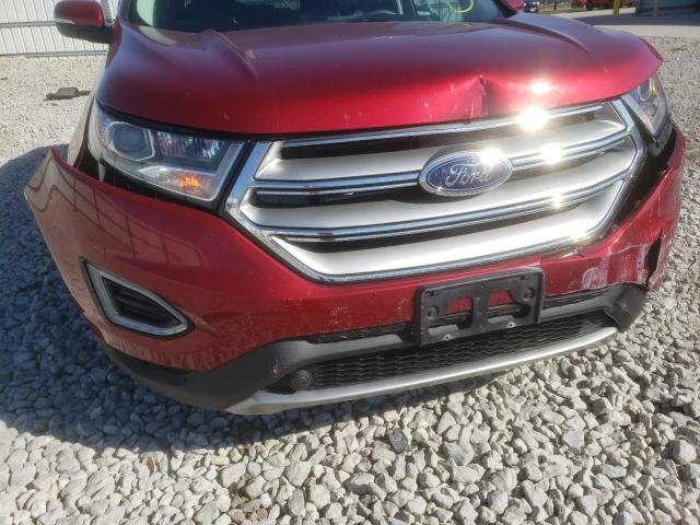 2FMTK4J86FBB90148 - 2015 FORD EDGE SEL RED photo 9