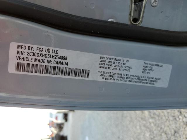 2C3CDXHG5LH254898 - 2020 DODGE CHARGER GT GRAY photo 10
