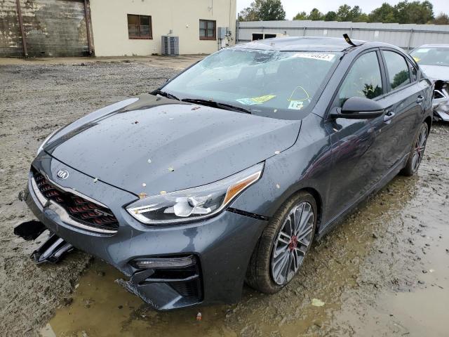 3KPF44AC8ME314944 - 2021 KIA FORTE GT GRAY photo 2