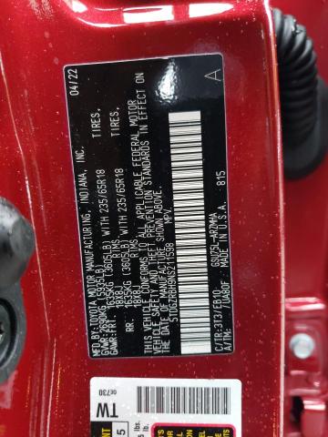 5TDGZRBH9NS211598 - 2022 TOYOTA HIGHLANDER Qırmızı foto 10