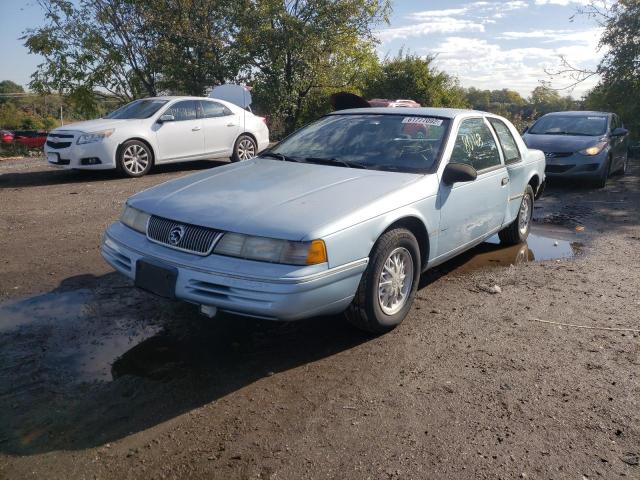 1MEPM62TXPH604873 - 1993 MERCURY COUGAR XR7 BLUE photo 2