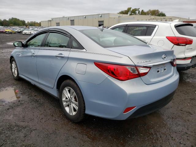 5NPEB4AC8EH914328 - 2014 HYUNDAI SONATA GLS TURQUOISE photo 3