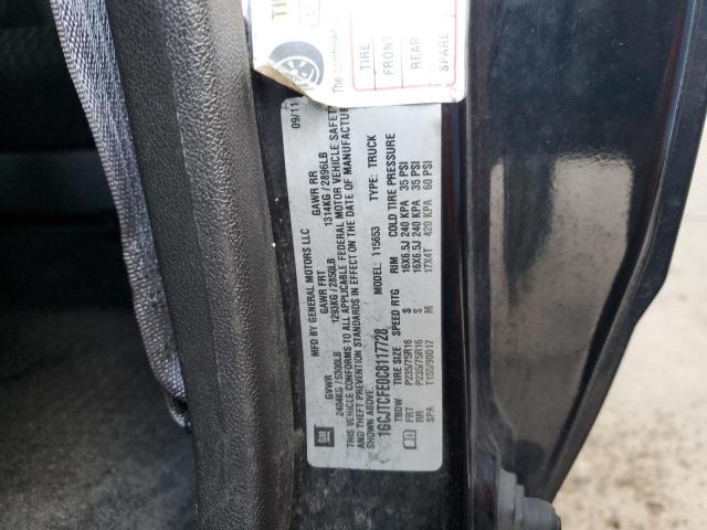 1GCJTCFE0C8117728 - 2012 CHEVROLET COLORADO L BLACK photo 10