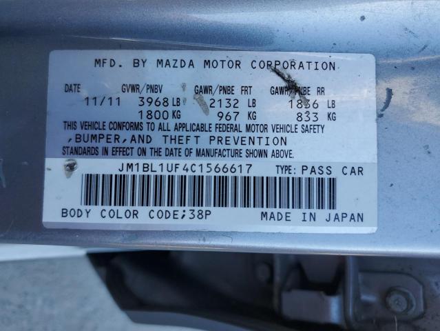 JM1BL1UF4C1566617 - 2012 MAZDA 3 I SILVER photo 10