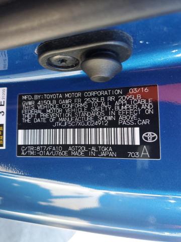 JTKJF5C7XGJ024912 - 2016 TOYOTA SCION TC  ფოტო 10