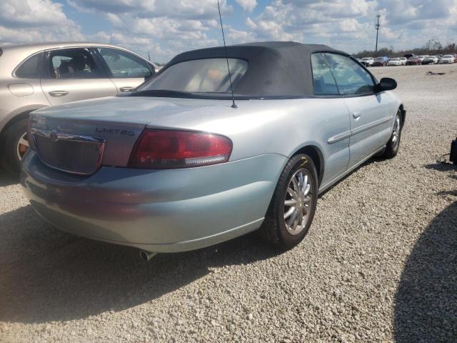 1C3EL65R82N207124 - 2002 CHRYSLER SEBRING LI TURQUOISE photo 4