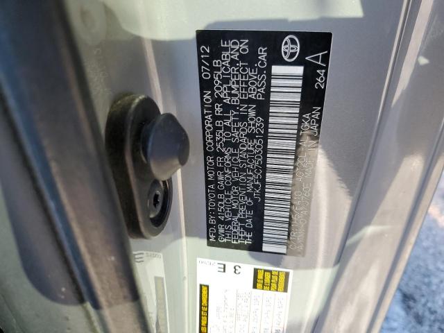 JTKJF5C75D3051239 - 2013 TOYOTA SCION TC ნაცრისფერი ფოტო 10