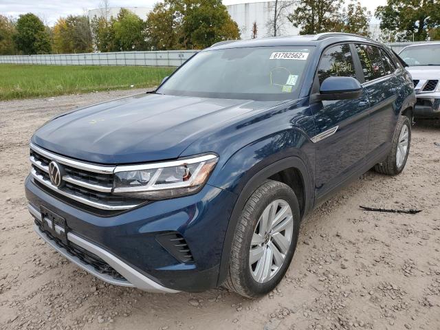 1V2HE2CAXMC205915 - 2021 VOLKSWAGEN ATLAS CROS Синий фото 2