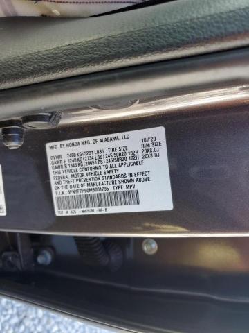 5FNYF7H50MB001795 - 2021 HONDA PASSPORT E GRAY photo 10