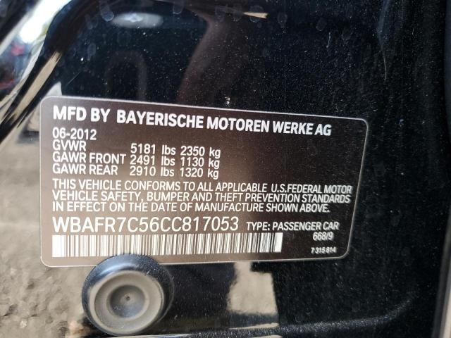 WBAFR7C56CC817053 - 2012 BMW 535 I BLACK photo 10